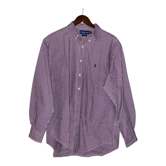 Ralph Lauren Blake Plaid Long Sleeve Shirt Business Career Office‎ Work Men L - Picture 1 of 7